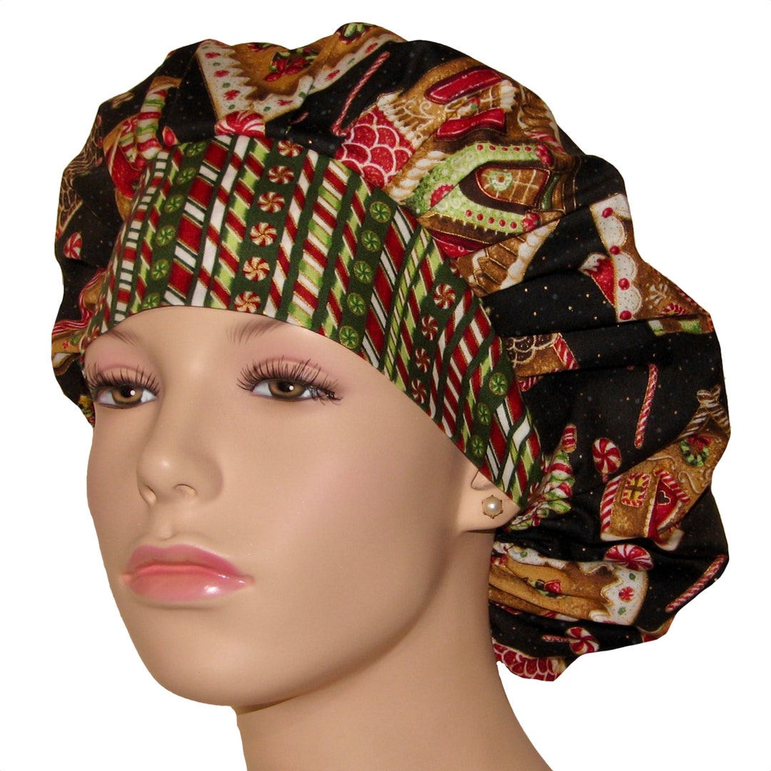Scrub Caps Christmas Santa's Sweetsscrubheadsscrub Etsy