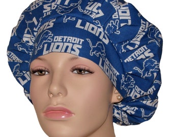 Scrub Caps Detroit Lions Fabric-ScrubHeads-Detroit Scrub Hat-Lions Scrub Hat-Football Teams Scrub Hats-Football Scrub Hats-Fabric Scrub Hats