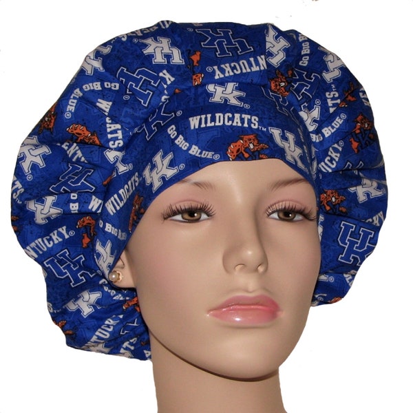 Scrub Caps University Of Kentucky Tone On Tone Cotton Fabric-Bouffant Scrub Hats-Scrub Cap-ScrubHeads-Kentucky Scrub Hat-Wildcats Scrub Hat