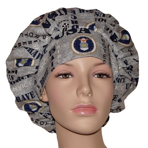 Scrub Hats Air Force Fabric-scrubheads 