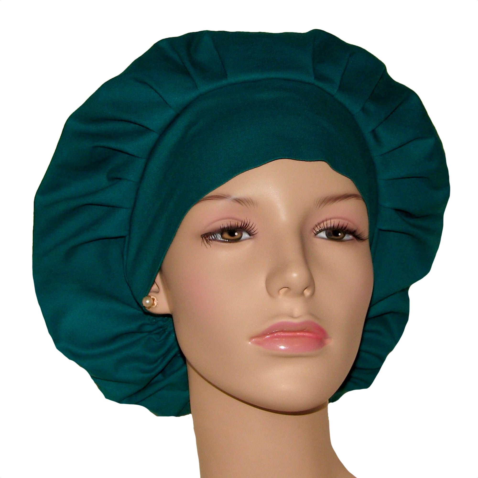 Solid Enchanted Green Scrub HatScrubHeadsBouffant Scrub CapFabric