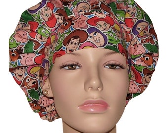 Scrub Hats Toy Story Characters Fabric-Pediatrics Scrub Hat-Scrub Caps-Bouffant Scrub Hat-ScrubHeads-Women's Scrub Hats-Pediatrics Scrub Hat