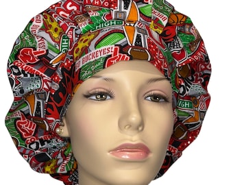Scrub Caps Ohio State Doodle Allover  Fabric-Scrub Hat-Scrub Caps-ScrubHeads-Ohio State Scrub Hat-Buckeyes Scrub Hat-Ohio State Football