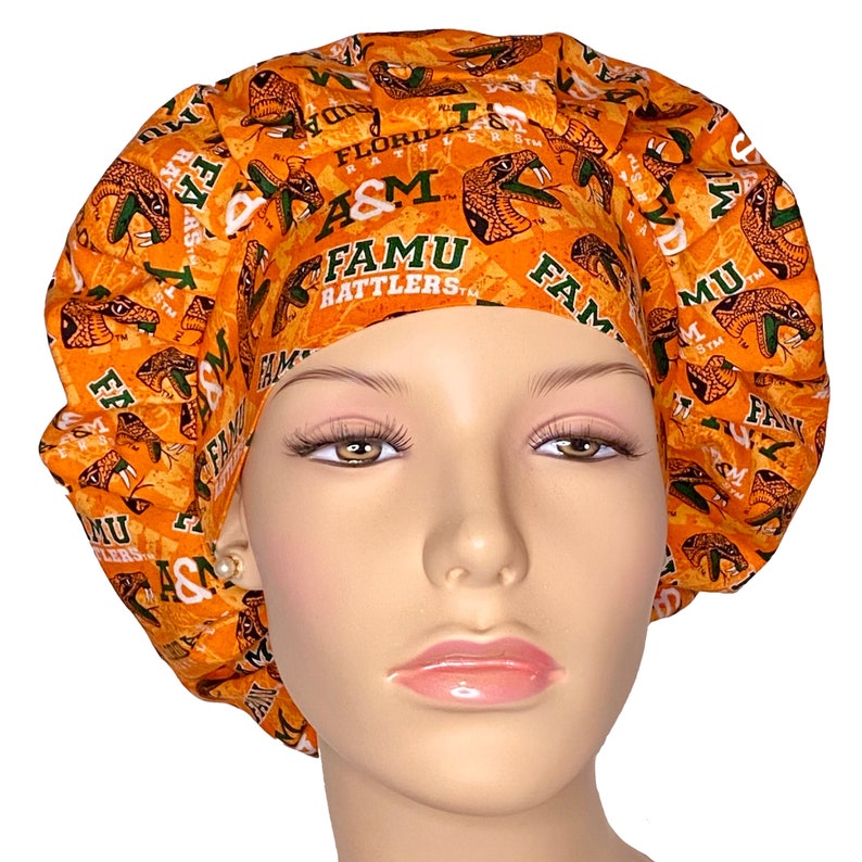 Scrub Caps FAMU Tone on Tone Cotton Fabricfamu Rattlers Scrub Etsy
