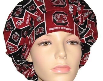 Scrub Caps South Carolina Cotton Fabric-ScrubHeads-Scrub Hats For Women-Surgical Cap-Gamecocks Scrub Hat-SC Gamecocks-South Carolina Fabric