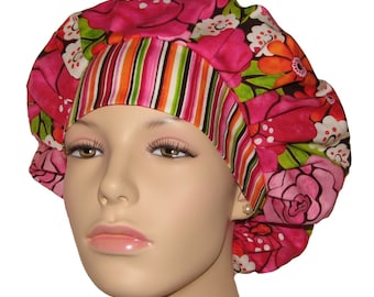 Scrub Hats Maya Multicolor Floral-ScrubHeads-Floral Scrub Hat-Fabric Scrub Hat-Women's Scrub Hat-Anesthesia Scrub Hat-Pink Scrub Hats
