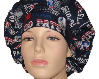 New England Patriots Scrub Hat-ScrubHeads-Bouffant Scrub Hat-Scrub Hats For Women-Patriots Scrub Hat-Footballl Scrub Hat-Fabric Scrub Hat
