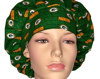 Scrub Caps Green Bay Packers Mini Stripe Fabric-ScrubHeads-Scrub Hats Women-Scrub Cap-Fabric Scrub Hats-Surgical scrub Hat-Packers Scrub Hat