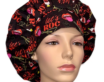 Scrub Cap Lets ROC Anesthesia Fabric-ScrubHeads-Bouffant Scrub Hat- Rocuronium Scrub Hat-Anesthesiologist-General Anesthesia Medication-CRNA