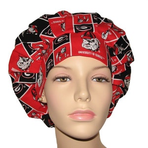 Scrub Caps University Of Georgia Bulldogs Fabric-Scrub Caps-Surgical Hat-Surgical Caps-Scrub Hats For Women-ScrubHeads-Bulldogs Scrub Hat
