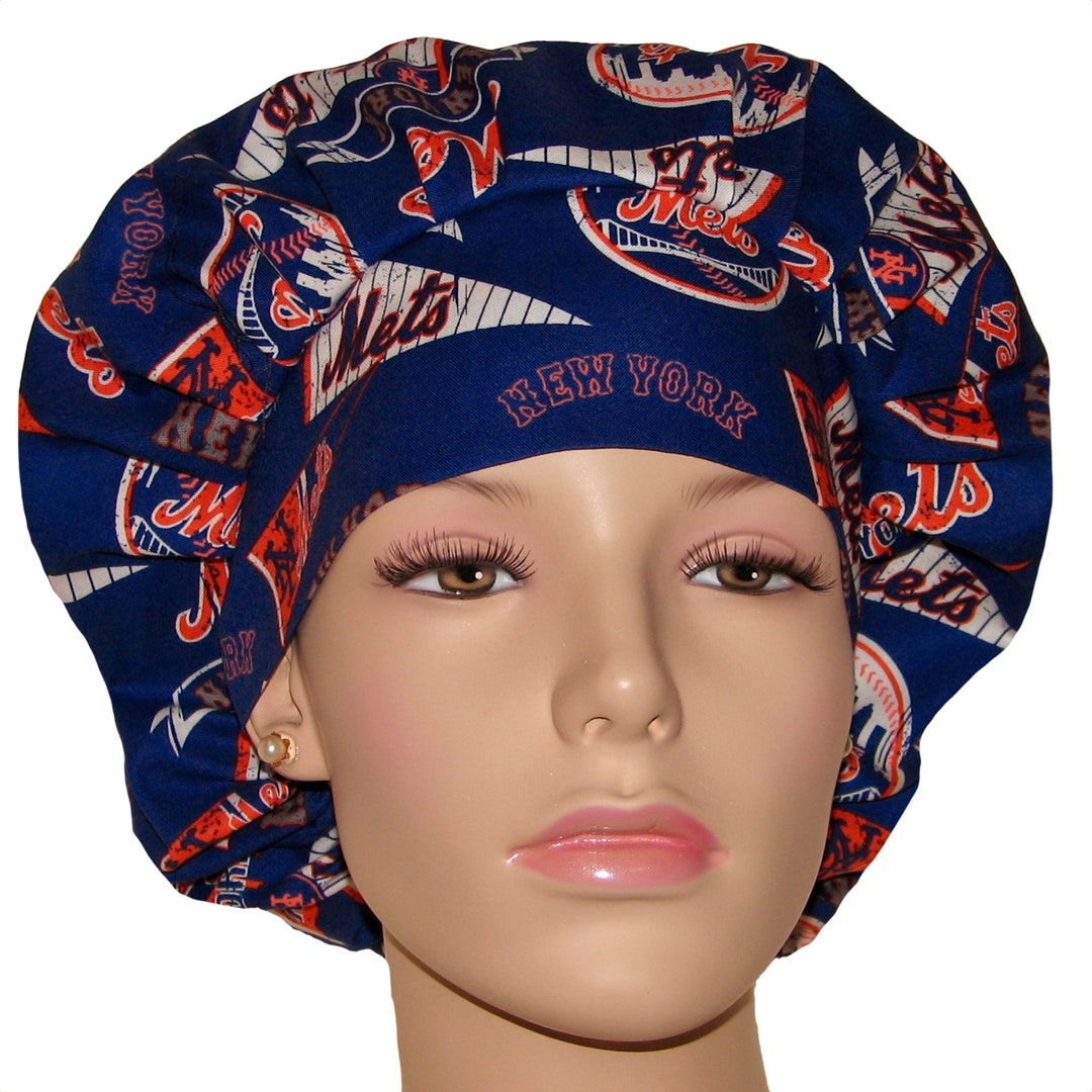 Scrub Caps New York Mets Fabricscrubheadsbouffant Scrub Hatsmets