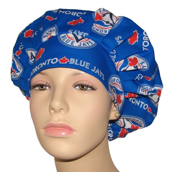 Scrub Caps Toronto Blue Jays Fabric-ScrubHeads-Scrub Hats For Women-Baseball Scrub Hat-Toronto Scrub Hat-Toronto Baseball-Fabric Scrub Hats