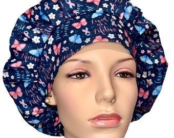 Scrub Caps Pregnancy Loss-ScrubHeads-Miscarriage-Bouffant Scrub Hat-Scrub Cap-Fabric Scrub Hat-Child Loss Awareness Scrub Hat-Stillbirth