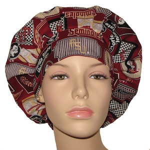 Scrub Caps FSU Seminoles-ScrubHeads-College Team Scrub Hat-Bouffant Scrub Hat-Scrub Hats For Women-Florida Scrub Hat-Anesthesia Scrub Hats