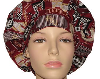 Scrub Caps FSU Seminoles-ScrubHeads-College Team Scrub Hat-Bouffant Scrub Hat-Scrub Hats For Women-Florida Scrub Hat-Anesthesia Scrub Hats