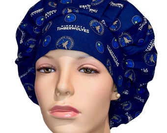 Scrub Caps Minnesota Timberwolves-ScrubHeads-Bouffant Scrub Hat-Basketball  Scrub Hat-Minnesota Fabric-Scrub Caps-Minnesota Scrub Hat