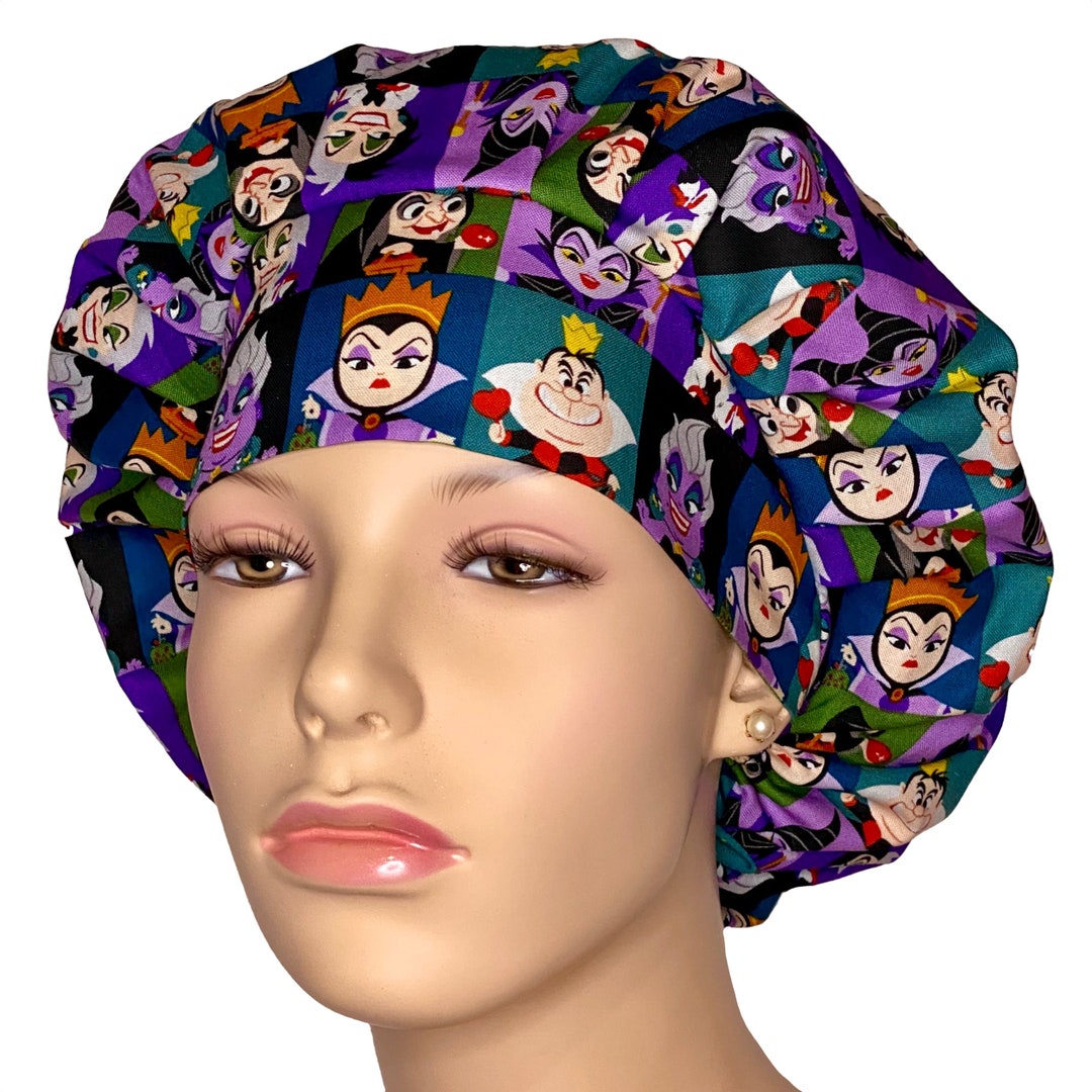Scrub Caps Disney Villains Fabricscrubheadsscrub Capscrub Hats for