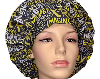 Scrub Cap Radiology Scribbles-ScrubHeads-Bouffant Scrub Hat-X-Ray Scrub Hat-Radiology Tech-Radiologist-X-Ray Imaging-Orthopedics