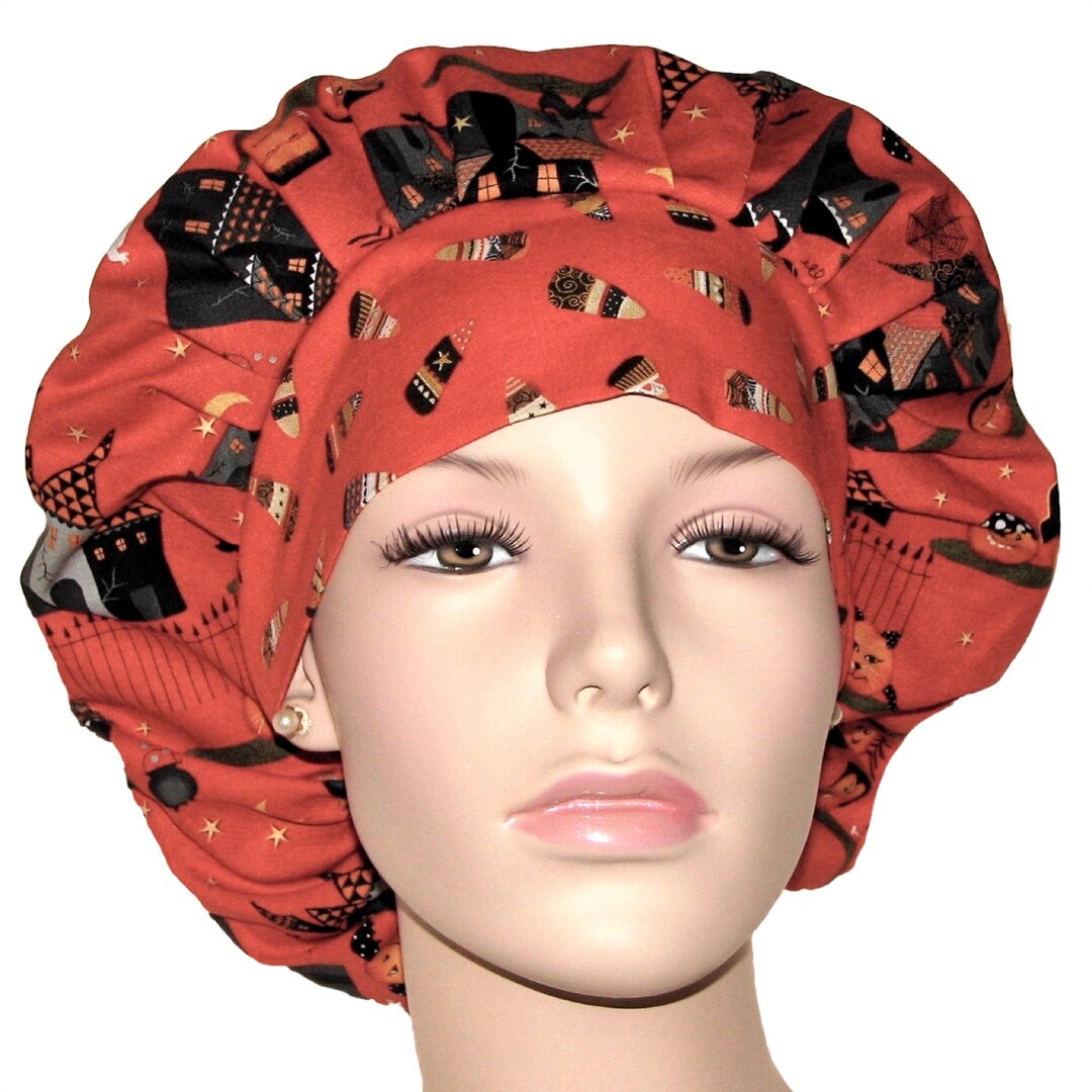 Scrub Caps Halloween Cheeky Villagebouffant Scrub Hatsscrubheads