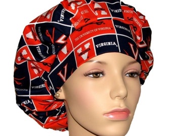 Scrub Caps Virginia Cavaliers Fabric-ScrubHeads-Bouffant Scrub Hats-Cavaliers Scrub Hat-College Football-Virginia Scrub Hat-Scrub Caps