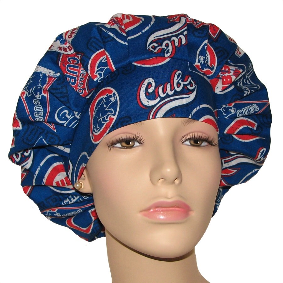 Handmade MLB Atlanta Braves Surgical Scrub Hats - Skull Do-Rag