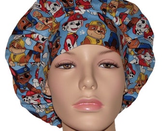 Scrub Caps Paw Patrol Fabric-ScrubHeads-Bouffant Scrub Hat-Paw Patrol-Pediatrics Scrub Hat-Anesthesia Scrub Hat-Veterinarian Scrub Hat