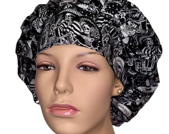 Scrub Caps Folklore Skeletons-ScrubHeads-Skulls Scrub Hat-Skeletons Scrub Hat-Scrub Caps-Women's Scrub Hat-Anesthesia Scrub Hat