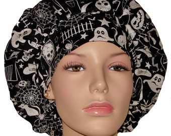 Scrub Caps Halloween Bad Blood Glow In The Dark-Bouffant Scrub Hats-Women's Scrub Hats-Scrub Cap-ScrubHeads-Surgical Hat-Etsy Scrub Hats
