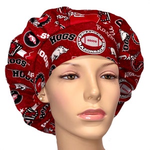 Scrub Caps University Of Arkansas Home Town Fabric-ScrubHeads-Scrub Hat-College Football-Arkansas Scrub Hat-Razorbacks Fabric-Go Hogs