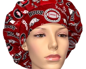 Scrub Caps University Of Arkansas Home Town Fabric-ScrubHeads-Scrub Hat-College Football-Arkansas Scrub Hat-Razorbacks Fabric-Go Hogs
