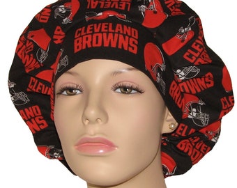 Scrub Caps Cleveland Browns Fabric-Scrub Cap-Scrub Hats For Women-ScrubHeads-Cleveland Scrub Hat-Browns Scrub Hat-Football-Etsy Scrub Hats