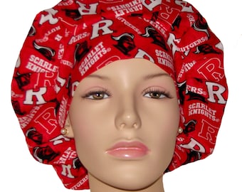 Scrub Caps Rutgers-ScrubHeads-Scrub Caps-Rutgers University Fabric-Fabric Scrub Hat-College Football-Scrub Hats For Women-Scarlet Knights