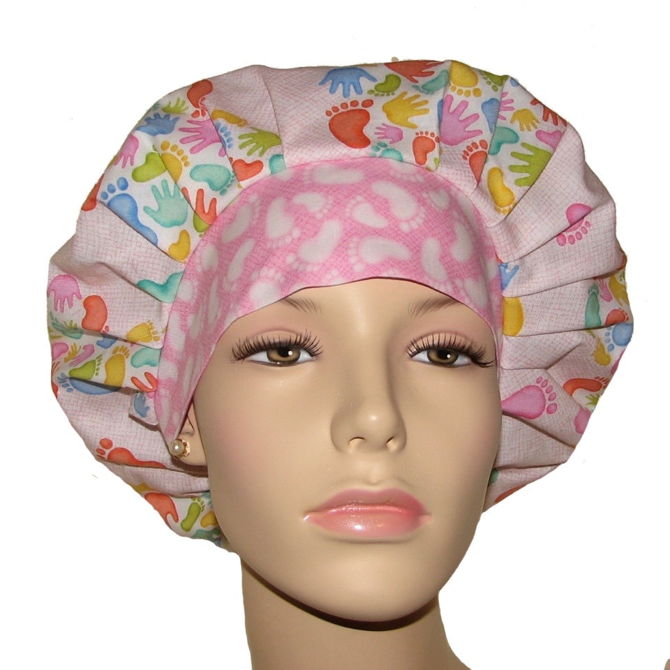 Miracle in Pink Scrub Hat Labor & DeliveryBouffant Scrub HatScrubHeadsEtsy Scrub HatsScrub