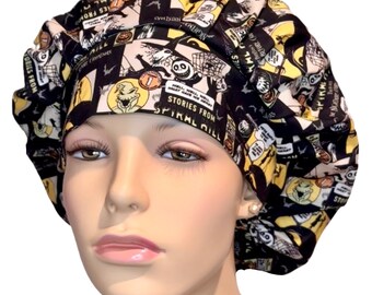 Scrub Caps Nightmare Before Christmas Creepy Comics-ScrubHeads-Scrub Hat For Women-Halloween Scrub Hat-Jack Skellington-Anesthesia Scrub Hat