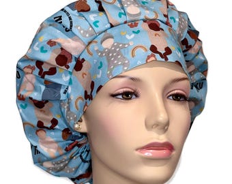 Scrub Caps Blue NICU Babies-NICU Scrub Hat-L and D Scrub Hat-ScrubHeads-Obstetrics Scrub Cap-NICU Due Dates-Nicu FabricScrub Hats for Women