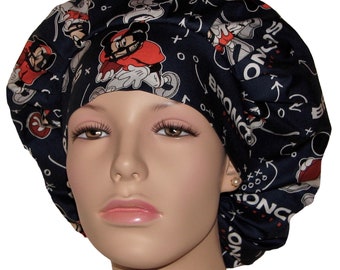 Scrub Hats-Denver Broncos Mickey Mouses Fabric-ScrubHeads-Scrub Hat For Women-Scrub Cap-Patriots Scrub Hat-Surgical Scrub Hat-Bouffant
