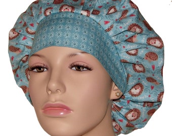 Scrub Caps Hedgehogs Hedge Hugs-Scrub Caps-ScrubHeads-Etsy Scrub Hats-Bouffant Scrub Hats-Surgical Cap-Surgical Scrub Hats-Veterinarian Hat