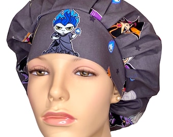 Scrub Caps Disney Villains Cute Lineup Fabric-ScrubHeads-Scrub Cap-Scrub Hats-Pediatric Scrub Hat-Anesthesia Scrub Hat-Villain-Disney Fabric