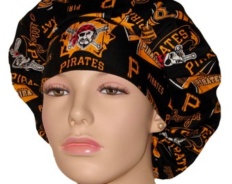 Scrub Caps Pittsburgh Pirates Stadium Fabric-ScrubHeads-Surgical Caps-Surgical Hats-Pirates Scrub Hat-Scrub Hats For Women-Etsy Scrub Hats