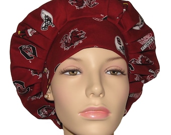 Scrub Caps South Carolina Gamecocks Fabric-ScrubHeads-Bouffant Scrub Hat-College Football-Gamecocks Scrub Hat-Scrub Cap-Etsy Scrub Hat