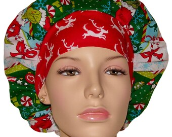 Scrub Caps How The Grinch Stole Christmas-ScrubHeads-Christmas Scrub Hat-Grinch Stole Christmas Fabric-Anesthesia Scrub Hat-Scrub Cap