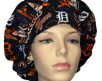 Scrub Caps Detroit Tigers Vintage Fabric-ScrubHeads-Baseball Scrub Hats-Scrub Hats-Anesthesia Scrub Hat-Detroit Scrub Hat-Tigers Scrub Hat