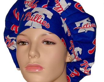 Scrub Caps Philadelphia Phillies Fabric-Phillies-ScrubHeads-Anesthesia Scrub Hat-Baseball Scrub Hat-Fabric Scrub Hats-Philadelphia Scrub Cap