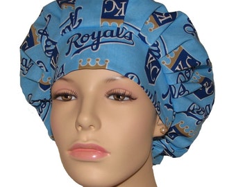 Scrub Caps Kansas City Royals Fabric-Bouffant Scrub Hats-ScrubHeads-Scrub Cap-Baseball Scrub Hat-Royals Scrub Hat-Kansas Scrub Hat