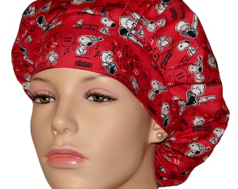 Scrub Hats-Peanuts Boogie Down-Scrub Cap-ScrubHeads-Peanuts Scrub Hats-Scrub Hats For Women-Pediatrics Scrub Hat-Fun Scrub Hats