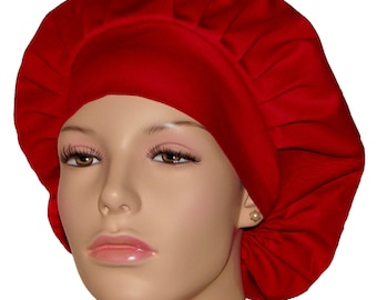 Scrub Caps Solid Red-ScrubHeads-Bouffant Scrub Cap-Fabric Scrub Hat-Women's Scrub Hat-Etsy Scrub Hats-Anesthesia Scrub Hat-Surgical Nursing