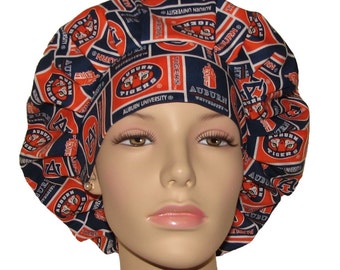 Scrub Caps Auburn University Tigers-ScrubHeads-Scrub Hats For Women-College Football-Fabric Scrub Hats-Anesthesia Scrub Hat-Auburn Tigers