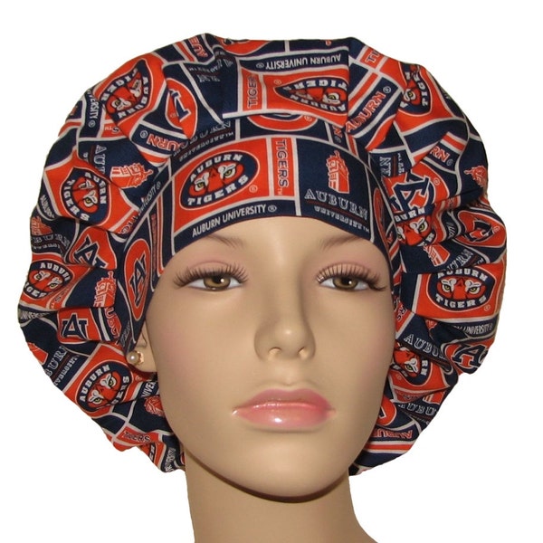 Scrub Caps Auburn University Tigers-ScrubHeads-Scrub Hats For Women-College Football-Fabric Scrub Hats-Anesthesia Scrub Hat-Auburn Tigers