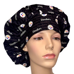 Scrub Cap Steelers Mini Stripe-ScrubHeads-Steelers Cotton Fabric-Football Scrub Cap-Scrub Cap-Pittsburgh Scrub Hat-Steelers Scrub Hat