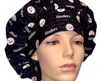 Scrub Cap Steelers Mini Stripe-ScrubHeads-Steelers Cotton Fabric-Football Scrub Cap-Scrub Cap-Pittsburgh Scrub Hat-Steelers Scrub Hat